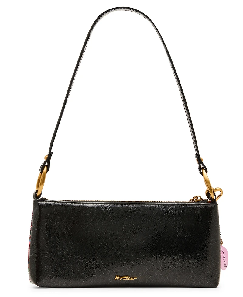 Betsey Johnson Tartan Rhinestone Medium Shoulder Handbag