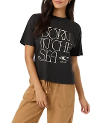 O'Neill Women's Born The Sea Easy Tee Graphic Relaxed-Fit T-Shirt