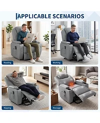 gaomon Electric Power Lift Recliner Chair with Heat and 8-Point Massage, Pu Leather, Storage and Cup Holders