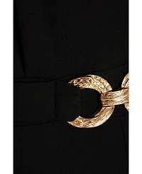 Quiz Women's Black Chiffon Buckle Palazzo Jumpsuit