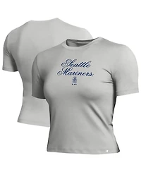 Champion Women's Seattle Mariners Soft-Touch Fitted Cropped T-Shirt