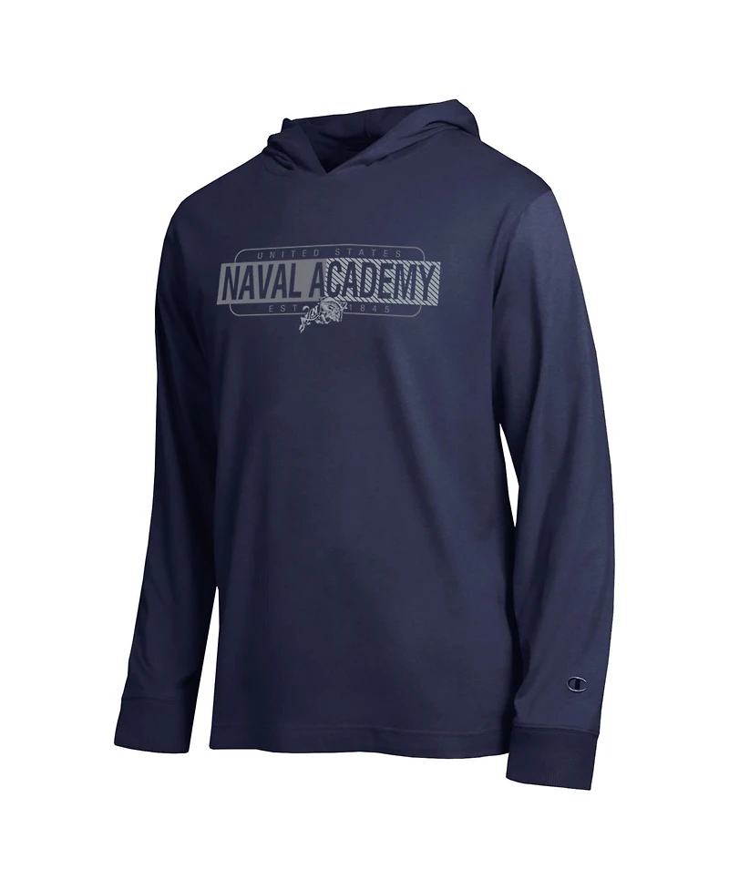 Champion Men's Navy Midshipmen Gradient All-Star Long Sleeve Hooded T-Shirt