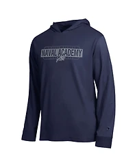 Champion Men's Navy Midshipmen Gradient All-Star Long Sleeve Hooded T-Shirt