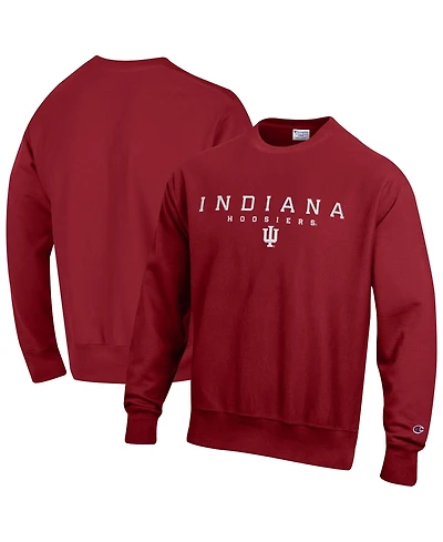Champion Men's Indiana Hoosiers Relentless Reverse Weave Heavyweight Crewneck Sweatshirt