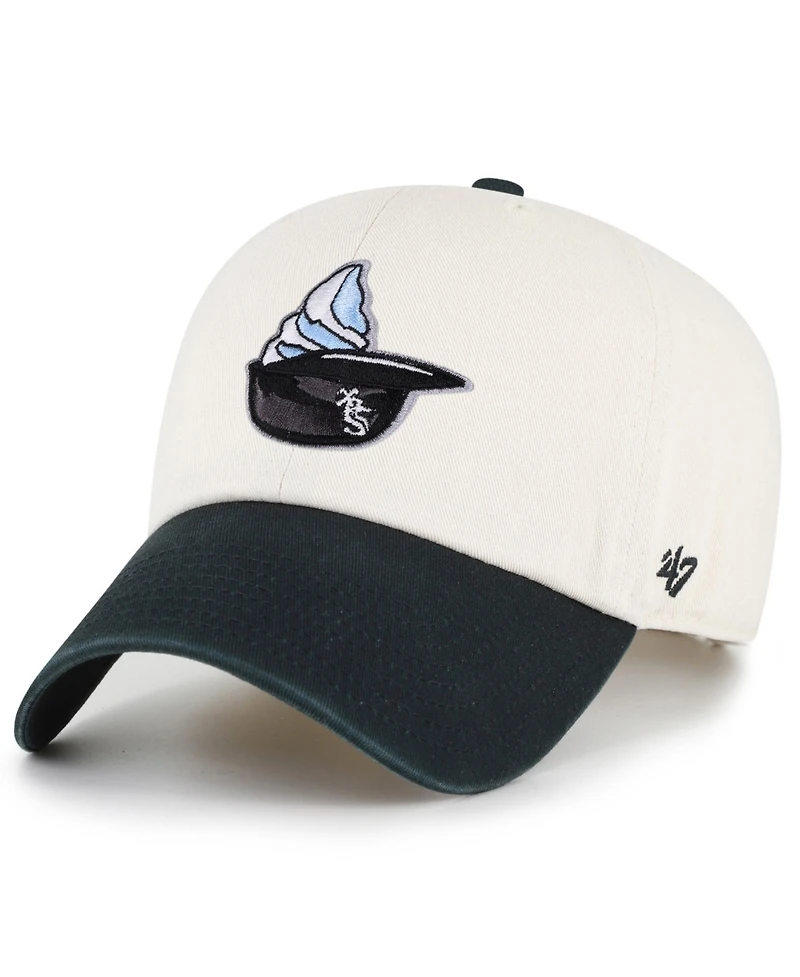 '47 Brand Men's Natural Chicago White Sox Single Swirl Ice Cream Helmet 2.0 Clean Up Adjustable Hat