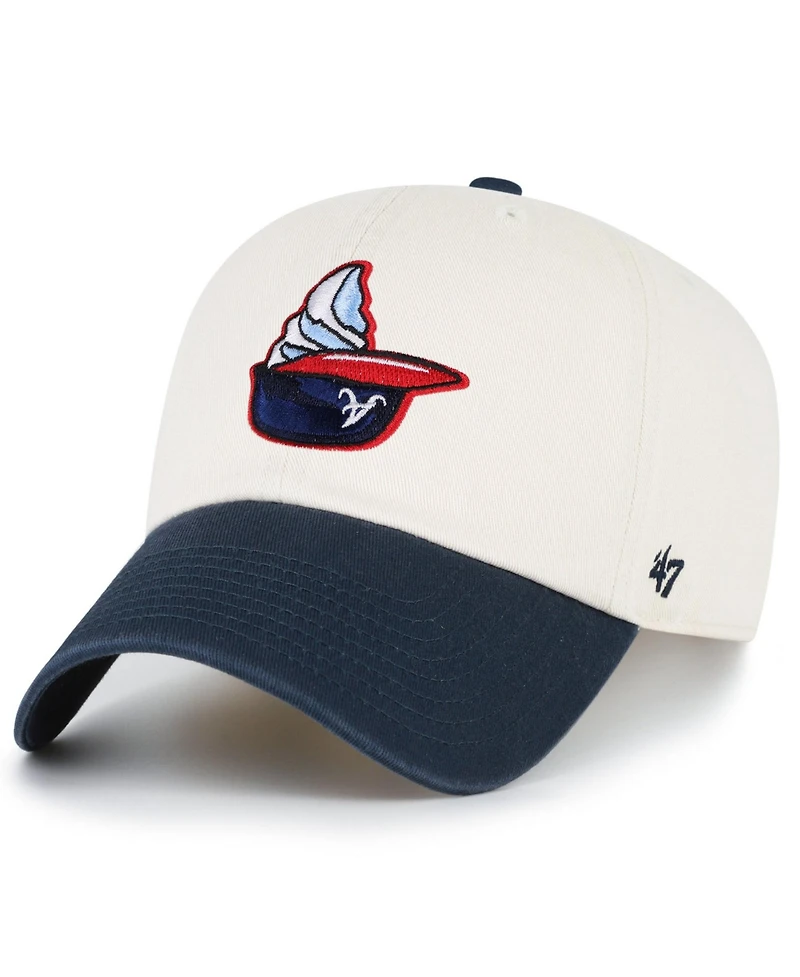 '47 Brand Men's Natural Atlanta Braves Single Swirl Ice Cream Helmet 2.0 Clean Up Adjustable Hat