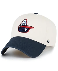 '47 Brand Men's Natural Atlanta Braves Single Swirl Ice Cream Helmet 2.0 Clean Up Adjustable Hat