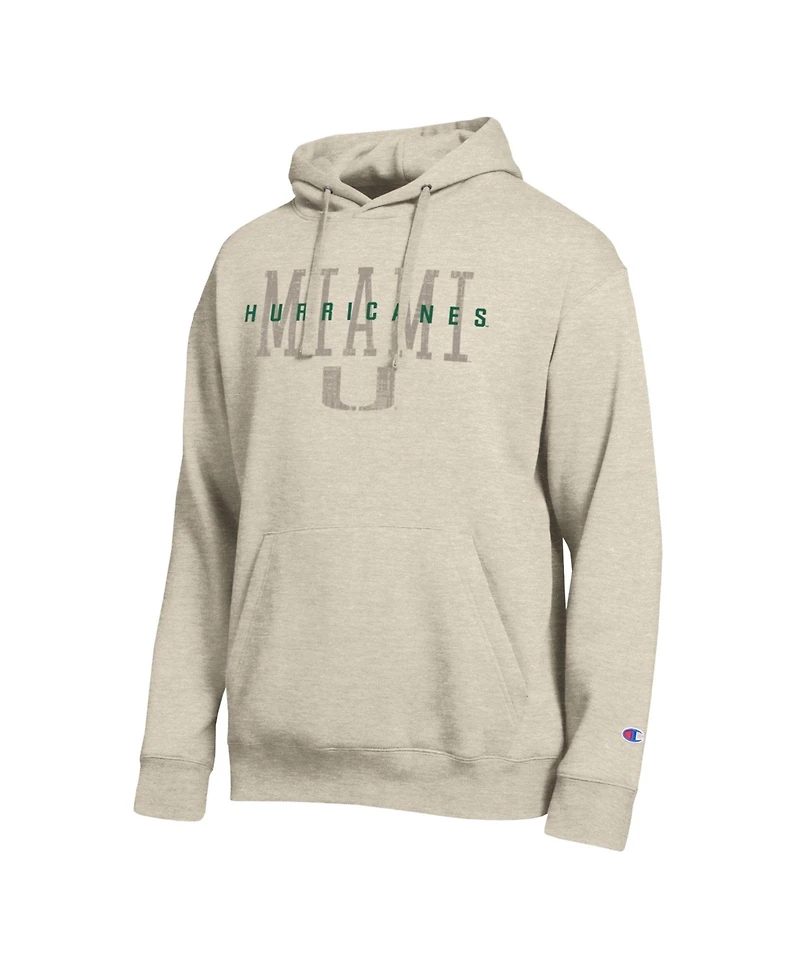 Champion Men's Miami Hurricanes All-Star Neutral Stack Fleece-Lined Relaxed-Fit Hoodie