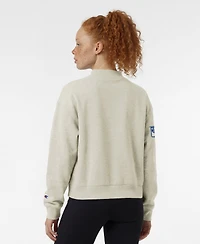 Champion Women's New York Rangers Collar Script Triumph Fleece Relaxed-Fit Crewneck Sweatshirt