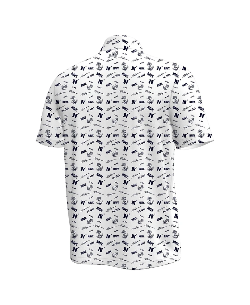 Under Armour Men's Navy Midshipmen Gameday Armourfuse Classic-Fit Short-Sleeve Polo Shirt