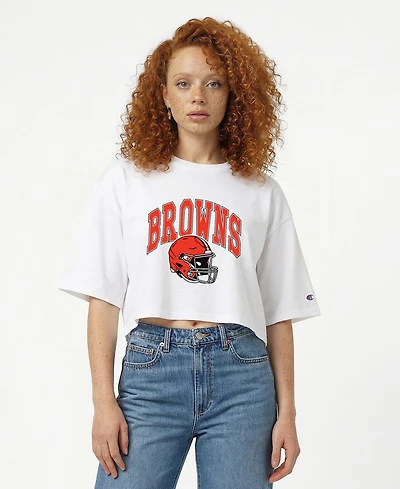 Champion Women's Cleveland Browns Oversized Cropped T-Shirt