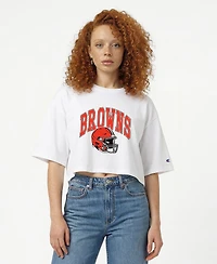 Champion Women's Cleveland Browns Oversized Cropped T-Shirt