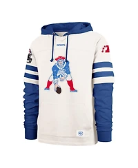 '47 Brand Men's Cream New England Patriots Split Zone Cornerback Duo Lacer Hoodie