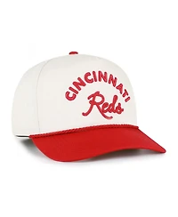'47 Brand Men's Natural/Red Cincinnati Reds Rope Script Hitch Adjustable Hat