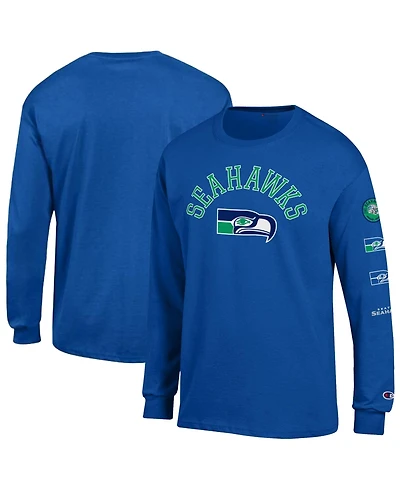 Champion Men's Seattle Seahawks Long-Sleeve Crewneck Jersey T-Shirt