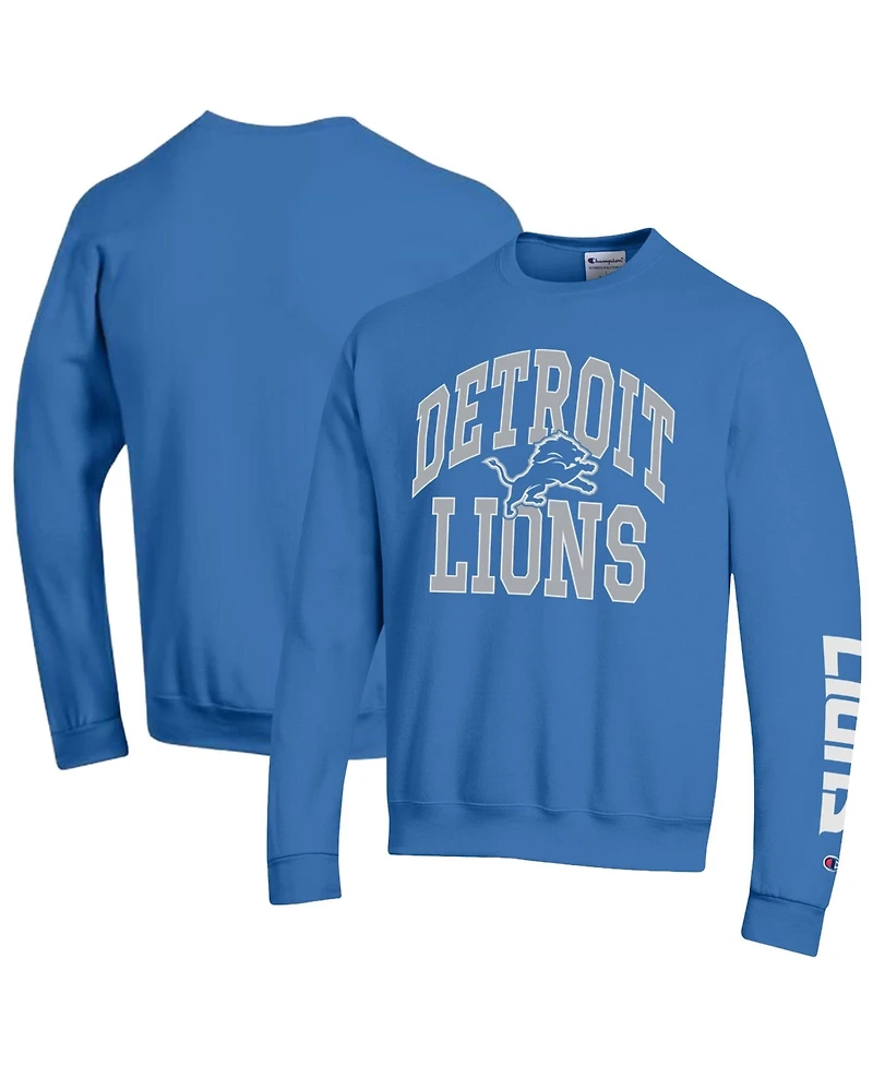 Champion Men's Detroit Lions Powerblend Crewneck Pullover Fleece Sweatshirt