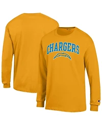 Champion Men's Gold Los Angeles Chargers Arch Over Logo Long Sleeve T-Shirt