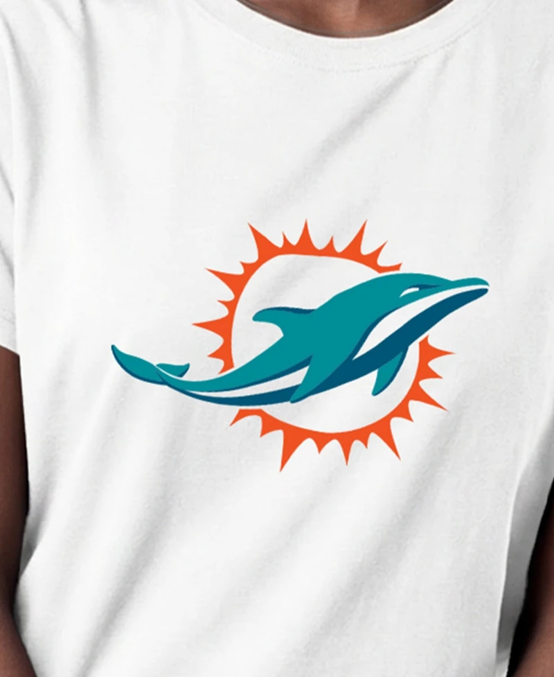 Champion Women's Miami Dolphins Crewneck Logo T-Shirt