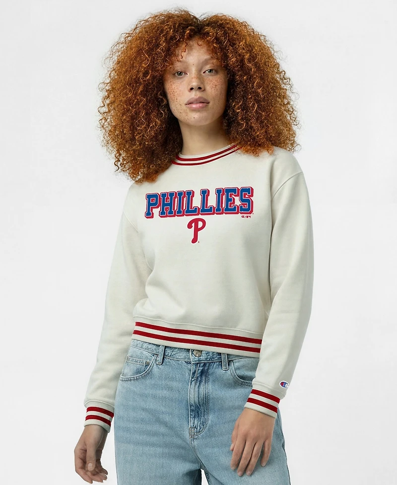 Champion Women's Cream Philadelphia Phillies Reverse Weave Sweatshirt
