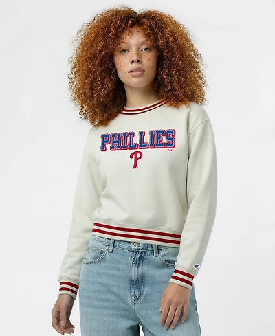 Champion Women's Cream Philadelphia Phillies Reverse Weave Sweatshirt
