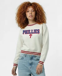 Champion Women's Cream Philadelphia Phillies Reverse Weave Sweatshirt