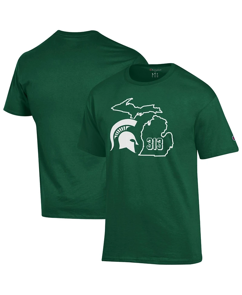 Champion Men's Michigan State Spartans 313 Crewneck Graphic T-Shirt
