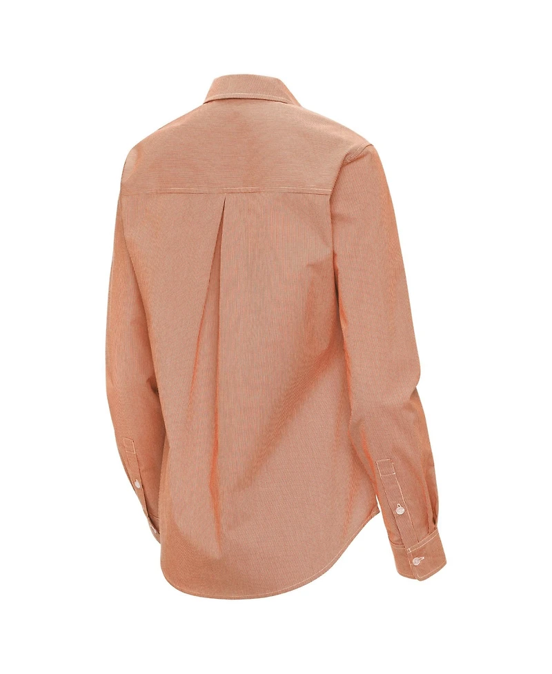 Antigua Women's Texas Longhorns Porter Woven Tri-Blend Long-Sleeve Button-Up Shirt