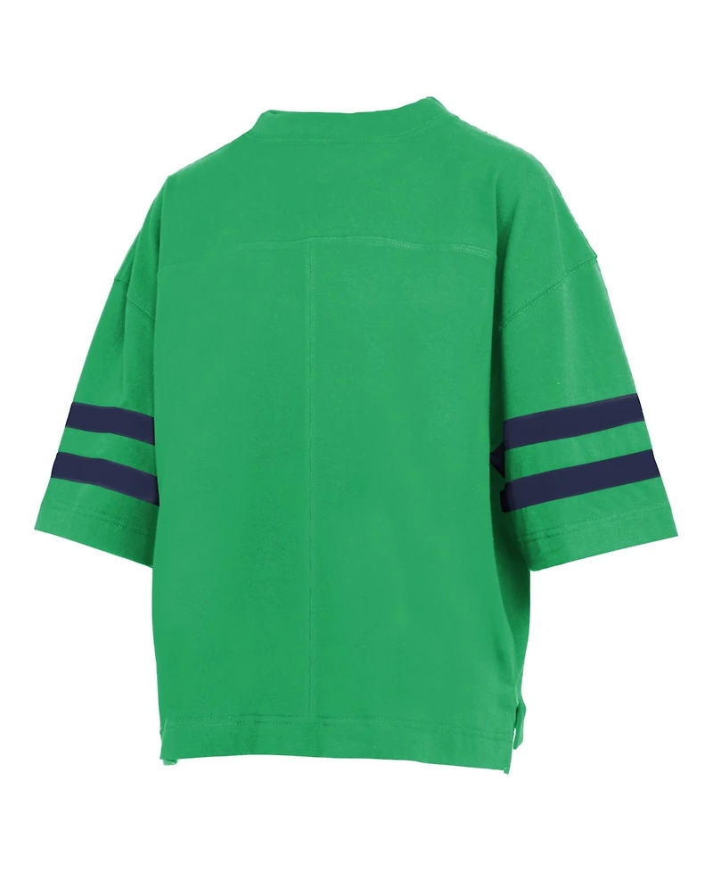 Pressbox Women's Notre Dame Fighting Irish Wayne Tyler Oversized Cropped Graphic T-Shirt