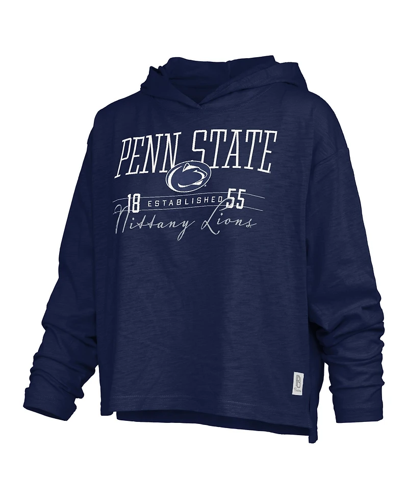 Pressbox Women's Penn State Nittany Lions Castillo Hooded Slub Oversized Long-Sleeve T-Shirt