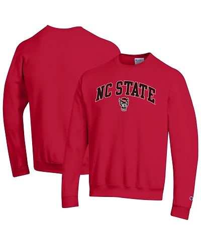 Champion Men's Red Nc State Wolfpack Arch Over Logo Pullover Sweatshirt