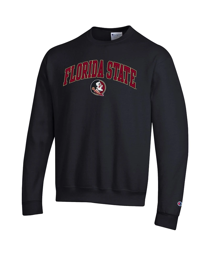 Champion Men's Black Florida State Seminoles Arch Over Logo Pullover Sweatshirt
