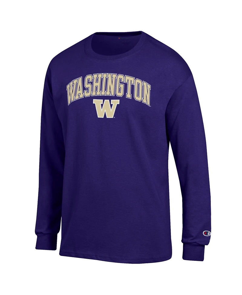 Champion Men's Purple Washington Huskies Arch Over Logo Long Sleeve T-Shirt