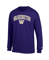 Champion Men's Purple Washington Huskies Arch Over Logo Long Sleeve T-Shirt