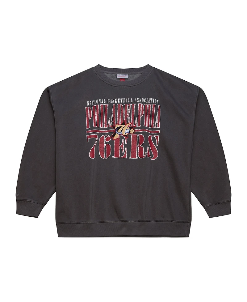Mitchell & Ness Men's Philadelphia 76ers Nba Downtown Collection Relaxed-Fit Fleece Sweatshirt
