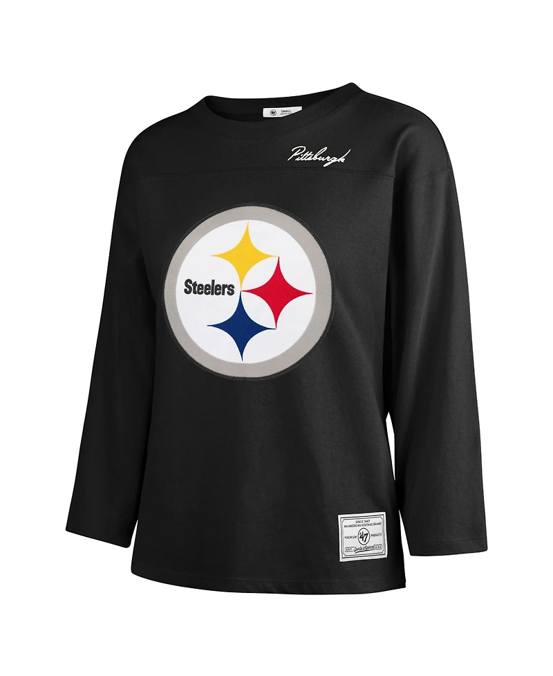 '47 Brand Women's Pittsburgh Steelers Game Nod Timeless Long-Sleeve Heavyweight T-Shirt
