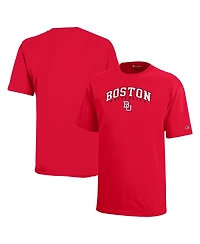 Champion Big Boys and Girls Scarlet Boston University Arch Over Logo T-Shirt
