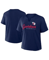 Fanatics Women's Cleveland Guardians Boxy Slub Notch Neck T-Shirt