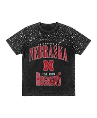Gameday Couture Women's Nebraska Huskers the Zone Washed Relaxed-Fit Drop-Shoulder Micro Rhinestone T-Shirt