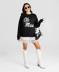 Gameday Couture Women's Ole Miss Rebels Bold Move Oversized Fit Dropped-Shoulder Sweatshirt
