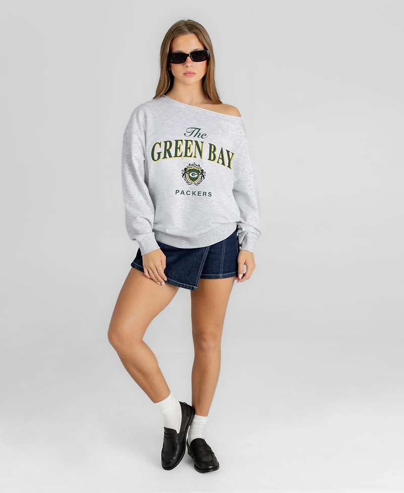 Gameday Couture Women's Green Bay Packers Offsides Energy Off-Shoulder Long-Sleeve Pullover Sweatshirt