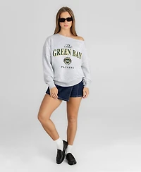 Gameday Couture Women's Green Bay Packers Offsides Energy Off-Shoulder Long-Sleeve Pullover Sweatshirt