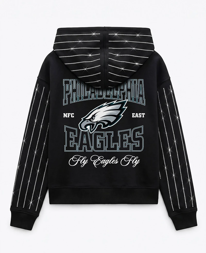 Gameday Couture Women's Philadelphia Eagles Eyes on the Prize Cropped Full-Zip Hoodie