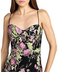 Mac Duggal Women's Embellished Bustier Floral Trumpet Gown