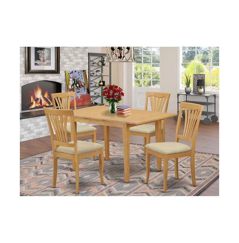 East West Furniture 5 Pc Dinette set - Kitchen dinette Table and 4 Kitchen Chairs