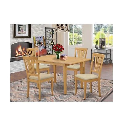 East West Furniture 5 Pc Dinette set - Kitchen dinette Table and 4 Kitchen Chairs