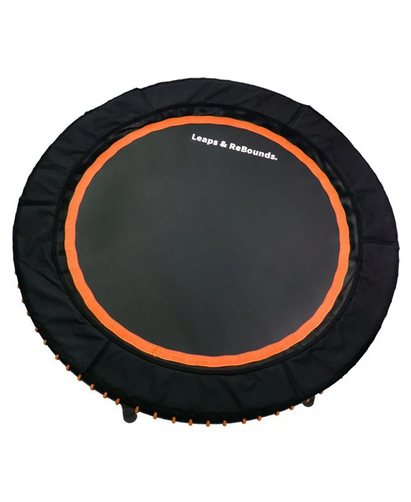 Leaps and Rebounds 40" Mini Fitness Trampoline and Rebounder Gym Equipment, Orange