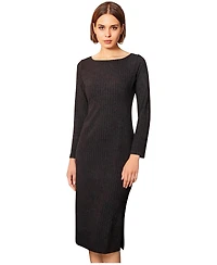 Alie Street London Women's Ribbed Midi Knit Sheath Dress