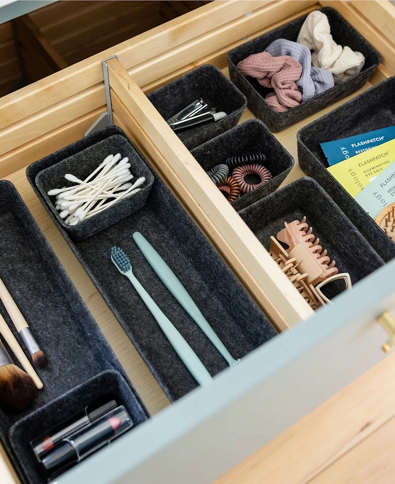 three by Felt-Like Storage Bins