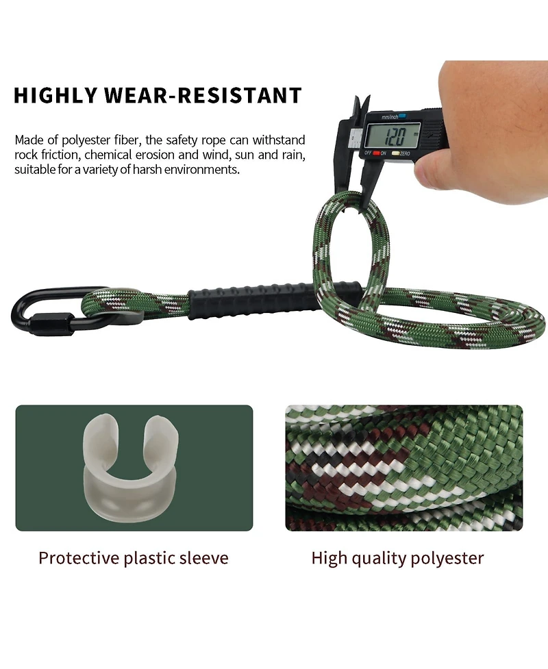 Piscifun Heavy Duty Tree Swing Hanging Kit Polyester Rope Carabiner For Outdoor Play