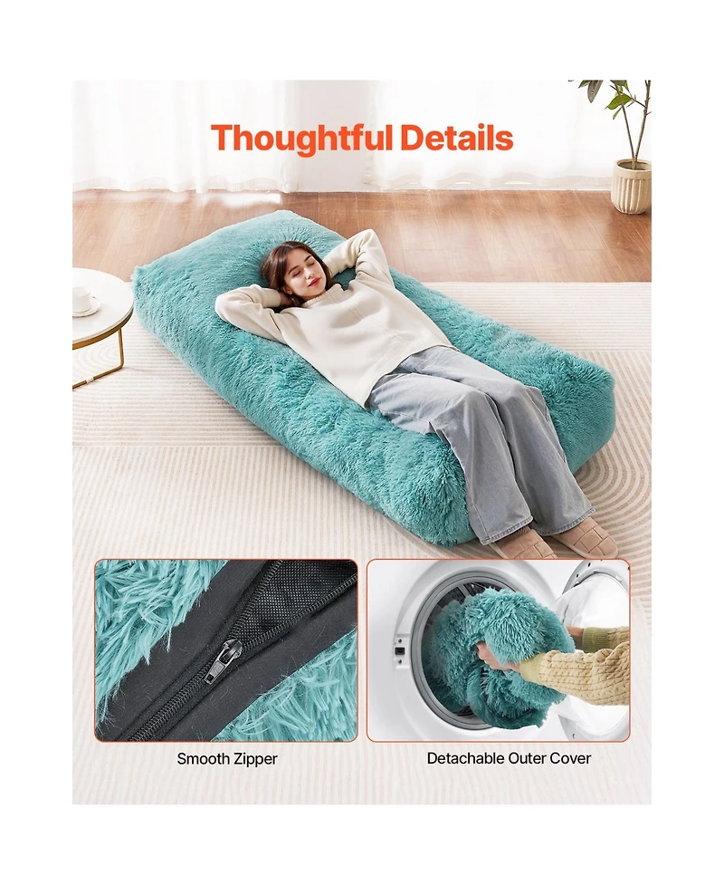 Sugift Giant Plush Bean Bag Chair for Adults with Removable Washable Cover 71 Inch Long